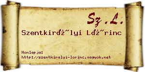 Szentkirályi Lőrinc névjegykártya